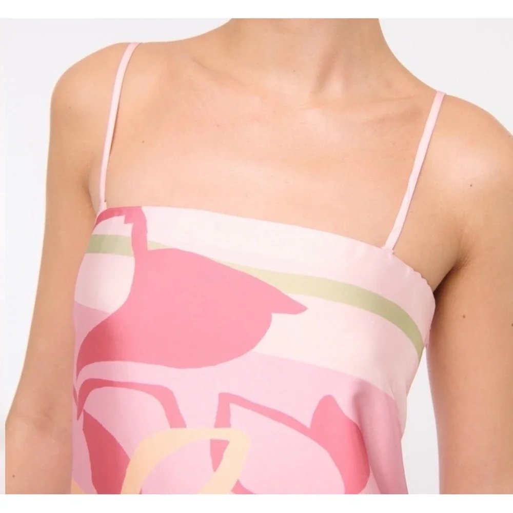 Abercrombie & Fitch Maxi Dress Julia Strapless slip pink floral satin boho sz M